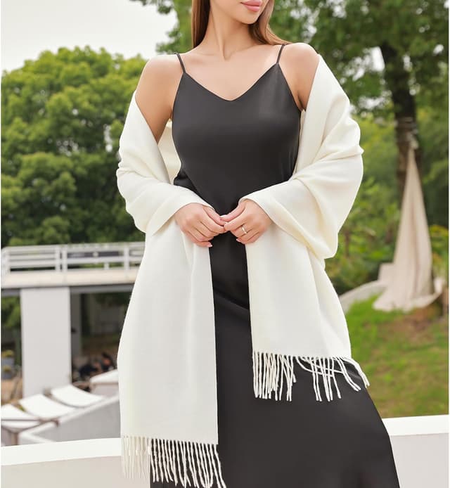 Detalle de RIIQIICHY Women’s Pashmina-Style Scarf Shawl (200cm x 70cm) for Wedding & Winter Wear