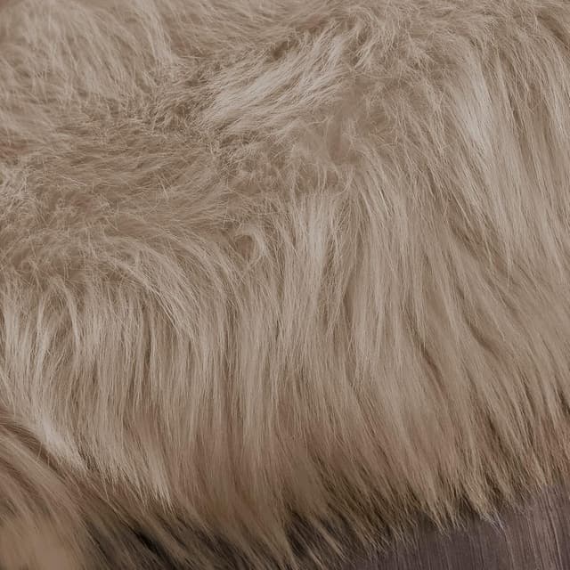 Thumbnail 6 de Latepis Gray Faux Fur Throw Rug (3x4) for Bedroom & Bedside Comfort