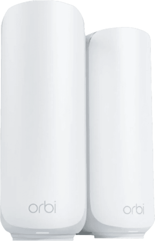 Detalle de Netgear Orbi RBE372 (Wi-Fi 7) mit 2 Stationen aus der Orbi 370 Serie