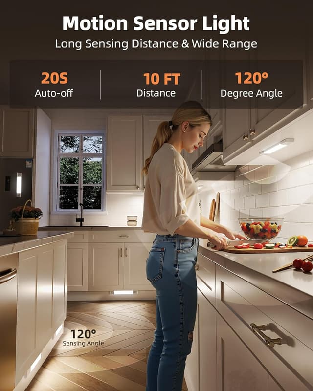 Detalle 2 de EZVALO 8'' Under Cabinet Lights with Motion