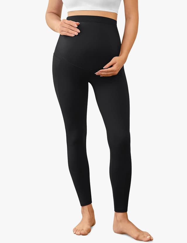 Detalle 2 de VALANDY Creamlush maternity leggings over the bump with pockets