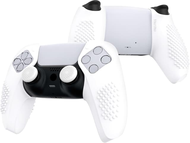 Thumbnail 6 de PlayVital 3D Studded Edition White ergonomic silicone grips case for PS5 controller