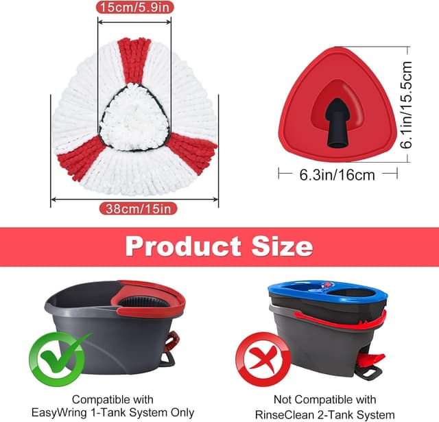 Detalle 2 de DLAIMI spin mop replacement heads 4 pack