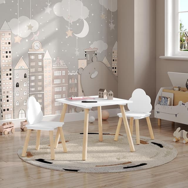 Thumbnail 1 de WOLTU Juego de Mesa y 2 Sillas 50x50 cm