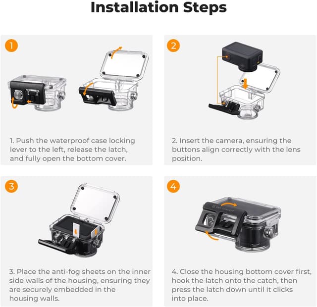 Detalle 2 de K&F CONCEPT 60M/196FT Waterproof Housing Case for DJI Osmo Action 6