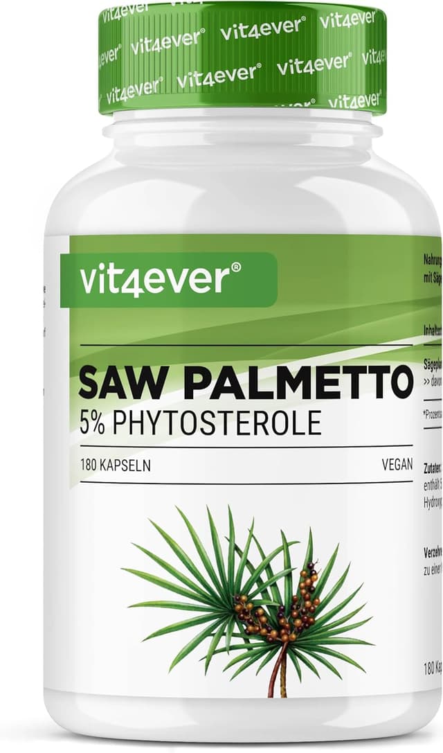 Detalle de Saw Palmetto Extrakt 500 mg – 180 Kapseln, 5% Phytosterole (vegan)