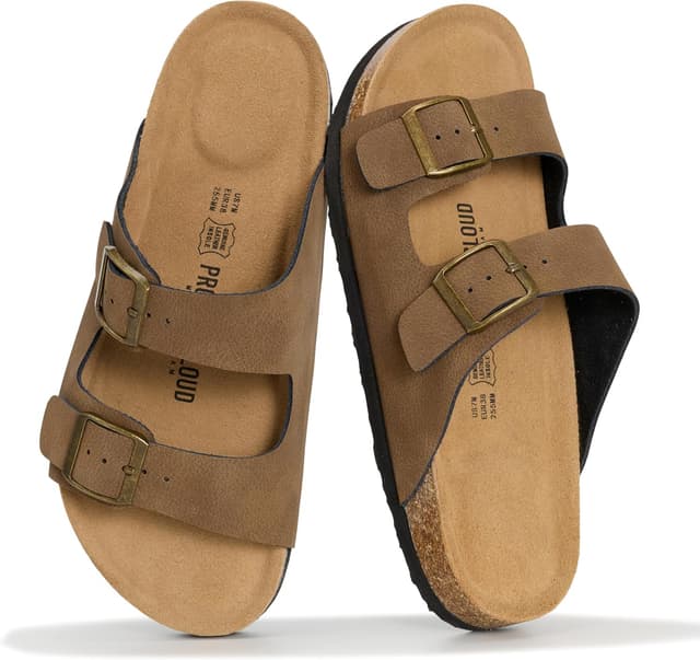 Detalle 2 de Venita Project Cloud Women’s Genuine Leather Memory Foam Flat Sandals