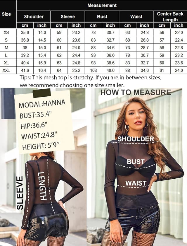 Thumbnail 5 de Avidlove Body Donna Top in Rete Maniche Lunghe