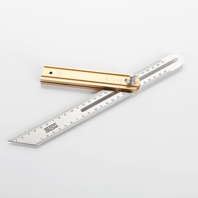 Detalle de Alyco 197399 falsa squadra in acciaio inox con manico in alluminio, 300 mm