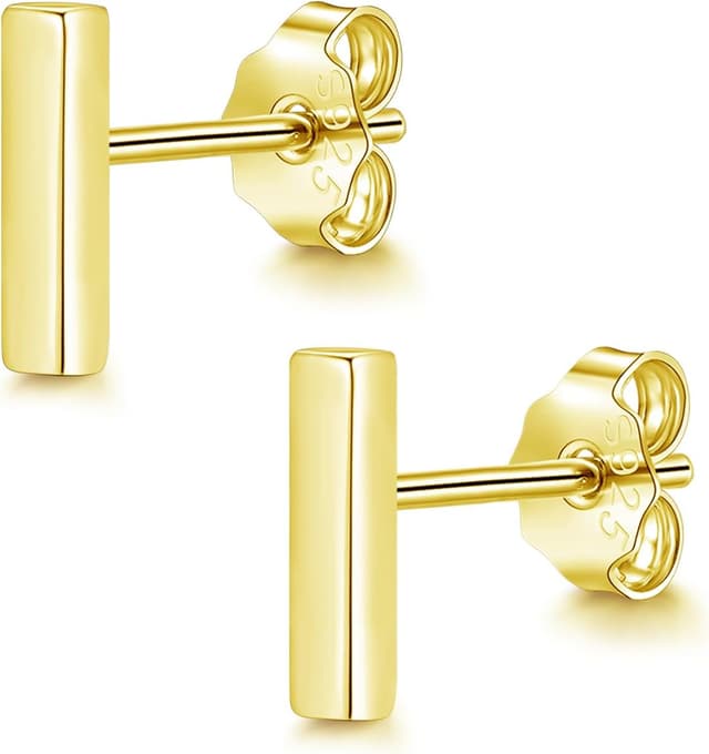 Detalle de Hasnsofie Ohrstecker aus 925 Sterling Silber für Damen & Mädchen (Stern/Rund/Stab) – kleine Stecker mit Geschenkbox