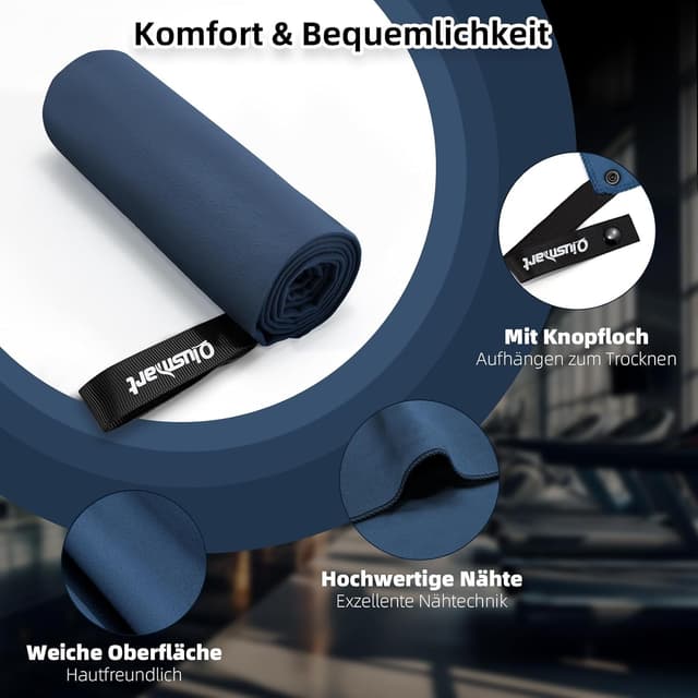 Detalle 2 de Qiusmart Mikrofaser Handtuch Set 50x100