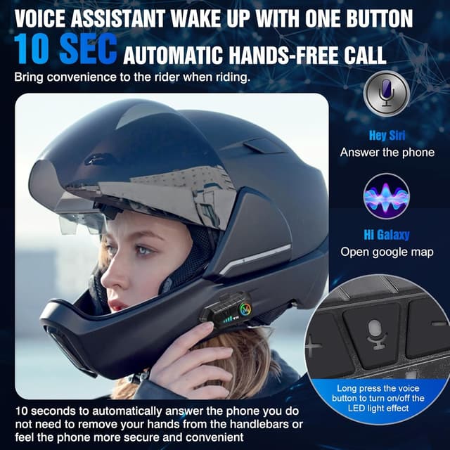 Detalle 2 de FEYA Y10 Motorcycle Helmet Speakers for Calls & Music (IPX6, Bluetooth 5.3, 1000 mAh)