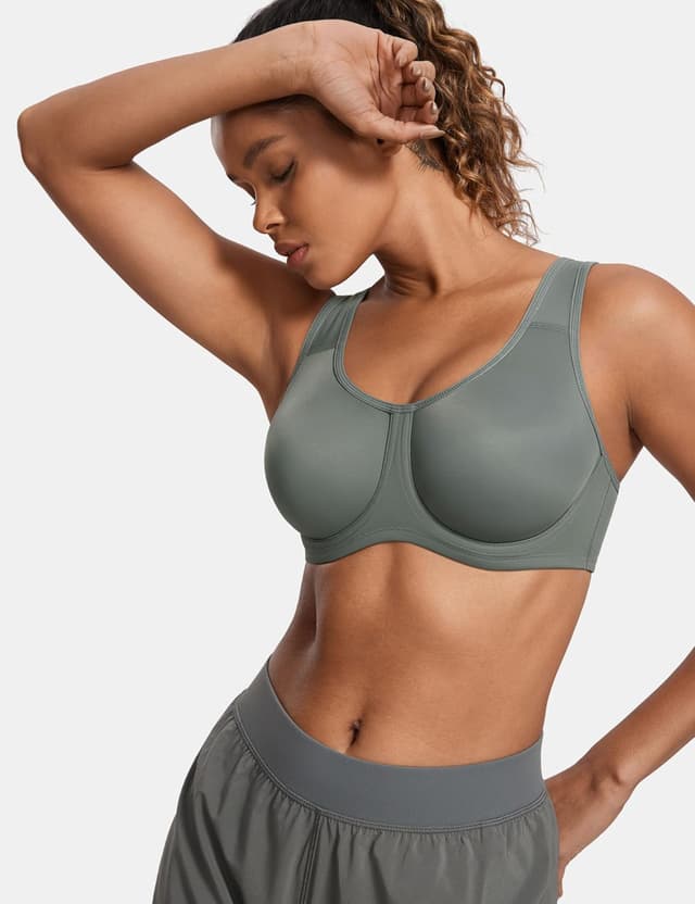 Detalle de SYROKAN Damen High-Impact Sports-BH mit Bügel für große Größen (Starker Halt, große Brust)