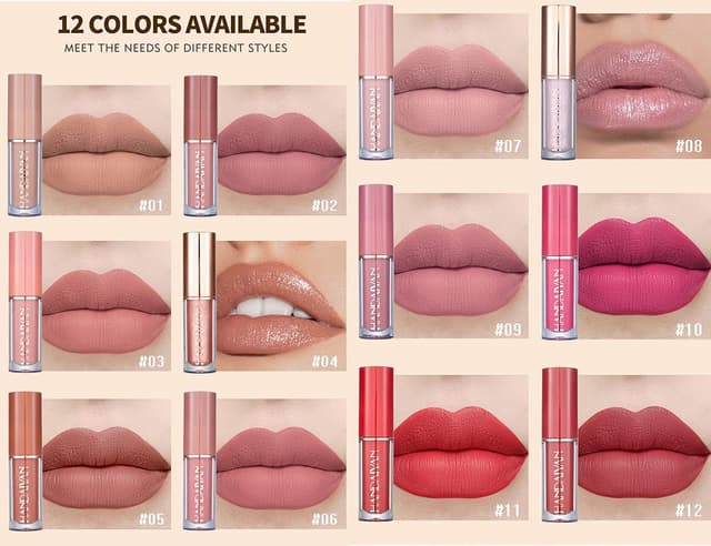 Detalle 1 de 12 Colors Matt Ink Lippenstift Set A