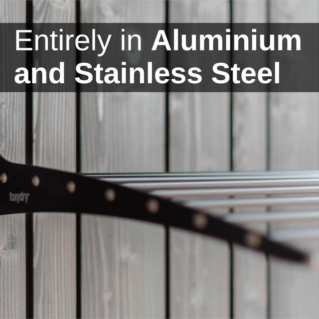 Detalle 1 de Foxydry Fold Wand-Wäscheständer vertikal, klappbar (Aluminium/Edelstahl) – 62×50×50 cm, schwarz