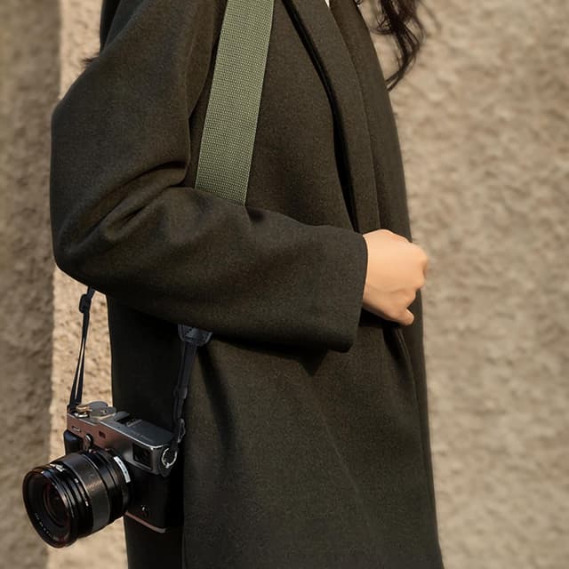 Thumbnail 6 de Padwa Lifestyle Light Green Camera Strap (2-inch wide) – cowhide head cotton-woven vintage-style strap for photographers