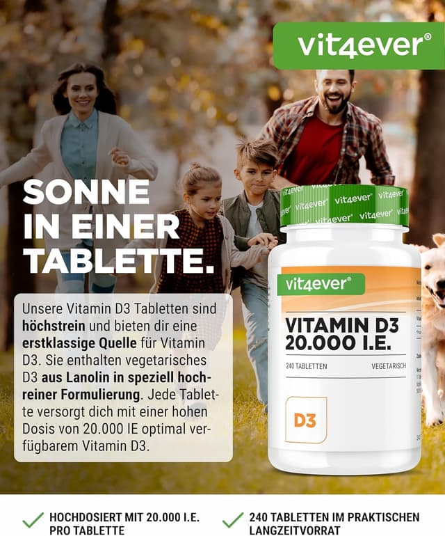 Detalle 2 de Vitamin D3 20.000 I.E. Depot (240 Tabletten) von Depot – hochdosiert, vegetarisch