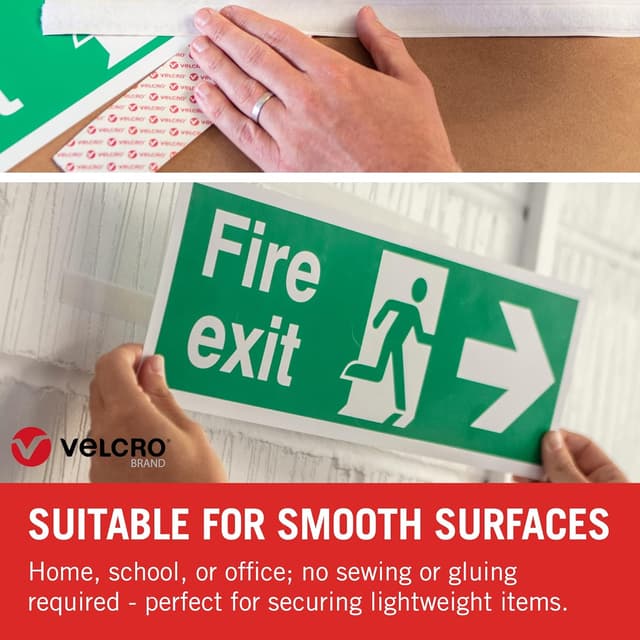 Thumbnail 5 de VELCRO Brand Cinta bucle adhesive 20mm x 10m Blanco