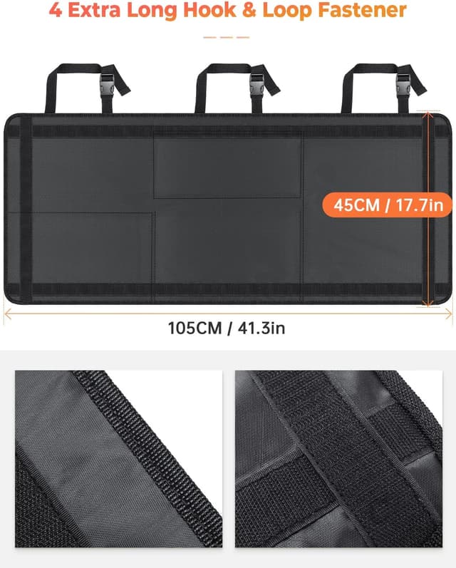 Detalle 2 de Oasser Car Boot Organiser (E6A) with 8 functional back seat storage bags