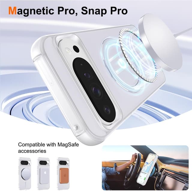 Detalle de CHAOFEnG Magnetic Case with Ring Stand for Google Pixel 10 / Pixel 10 Pro (White)