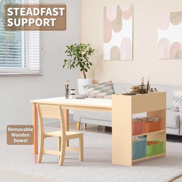 Detalle 2 de Puecrof Children’s Wooden Desk and Chair Set 1