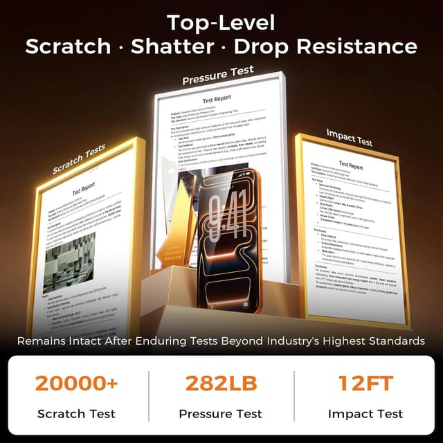 Detalle de NeverBreak 9H+ iPhone 17 Pro Max Screen Protector 6.9"