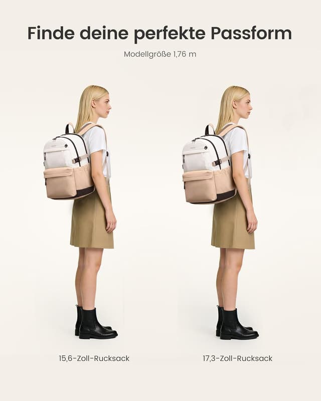 Thumbnail 6 de LOVEVOOK Damen-Rucksack für 17,3-Zoll Laptops – mit großem Getränkehalter und viel Stauraum