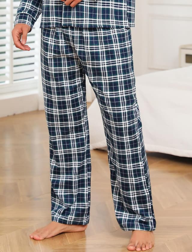 Detalle de ENJOYNIGHT men’s flannel cotton pyjama bottoms with drawstring