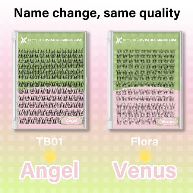 Thumbnail 6 de KEYYOU Angel lash Clusters Kit (D Curl, 144 pcs) Invisible Band Wispy Lash Extension Kit for DIY