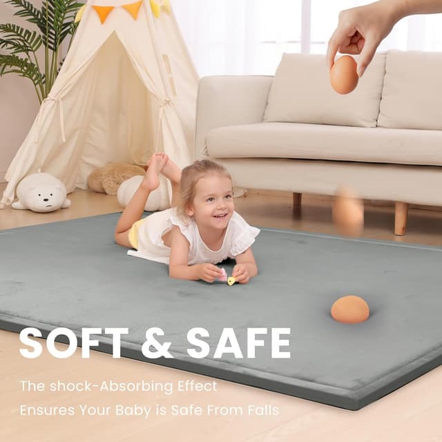 Detalle 2 de Huloo Sleep Baby Play Mat 1.3in Thick Memory Foam
