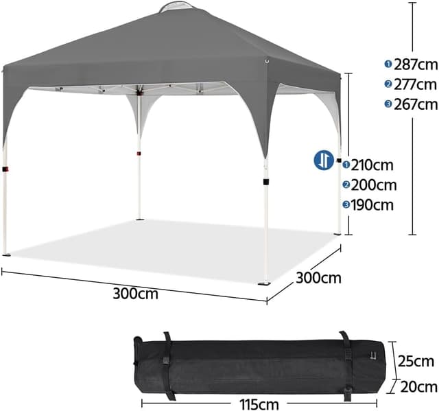 Thumbnail 3 de Yaheetech carpa 3x3m plegable 8–10 personas