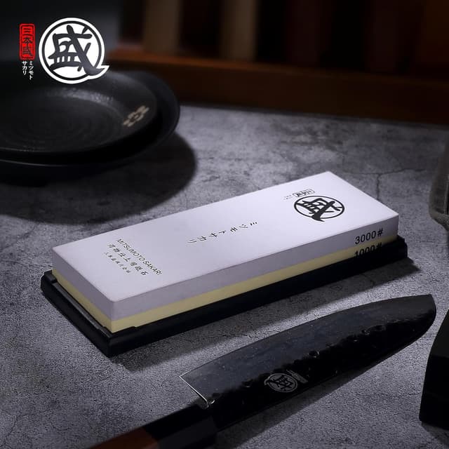 Thumbnail 6 de MITSUMOTO SAKARI Japanese Knife Sharpener Whetstone 1000/3000 grit with TPR non-slip base