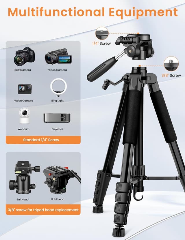 Detalle de JOILCAN Kamera Stativ 190 cm für Smartphone