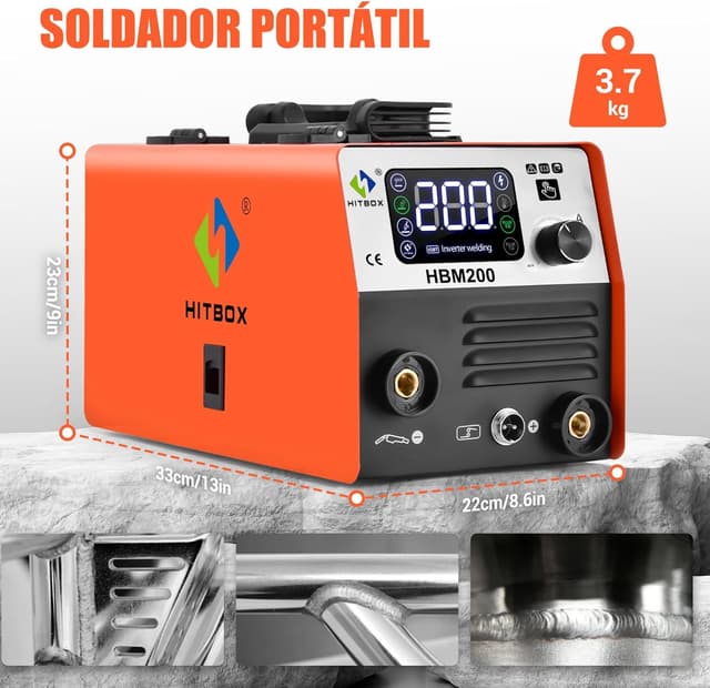 Detalle 2 de HITBOX HBM200 Soldador 3 en 1 140A