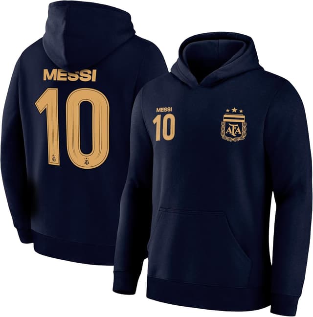 Detalle 2 de Icon Sports Officially Licensed Lionel Messi Argentina Pullover Hoodie (Unisex Kids)