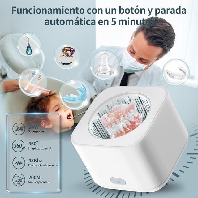 Detalle de Limpiador Ultrasonidos Dental 43KHz 200ml