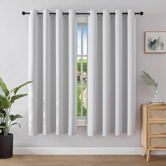 Imagen de Joydeco Cortinas Opacas 2 Piezas 132x158 cm 🛌 Antiluz Aislantes Grises en OfertitasTOP