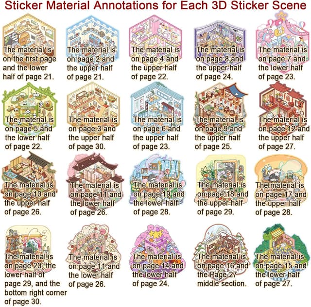 Thumbnail 6 de DIY 3D Sticker Scene Book 20 Sets ๐จ
