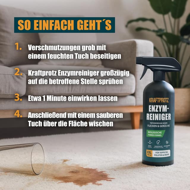 Thumbnail 6 de KRAFTPROTZ Enzymreiniger 750 ml – Geruchsentferner für Textilien