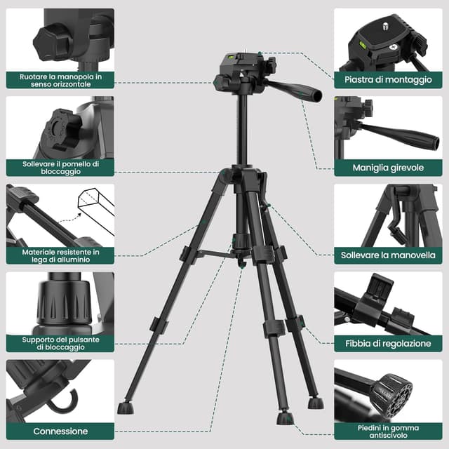 Detalle 2 de HYCHIKA Treppiede per Livella Laser 30-65 cm