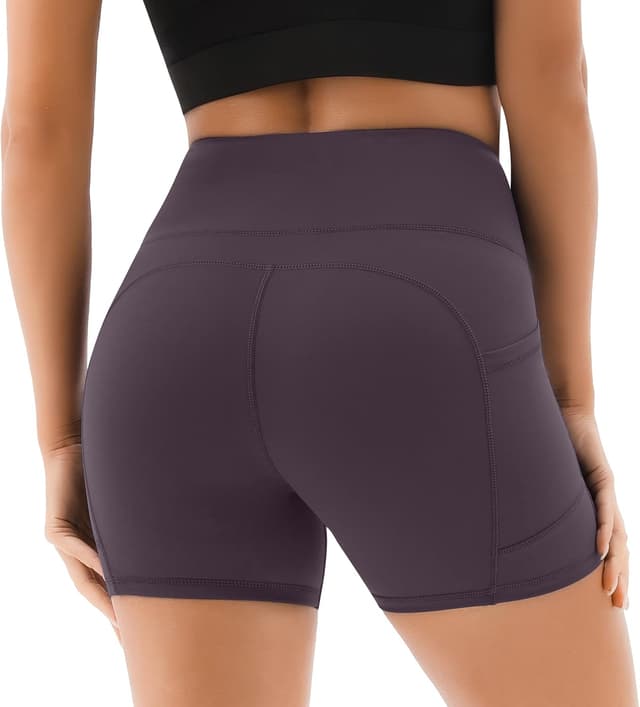 Detalle de JOYSPELS Women’s Gym Shorts with Pockets (High Waist, 4-way stretch)