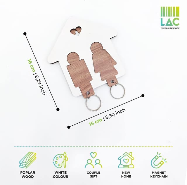 Detalle de LAC Porte-clé Couple 10×10 🔑