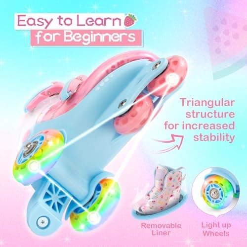 Thumbnail 1 de Patins à roulettes enfants fille avec lumière