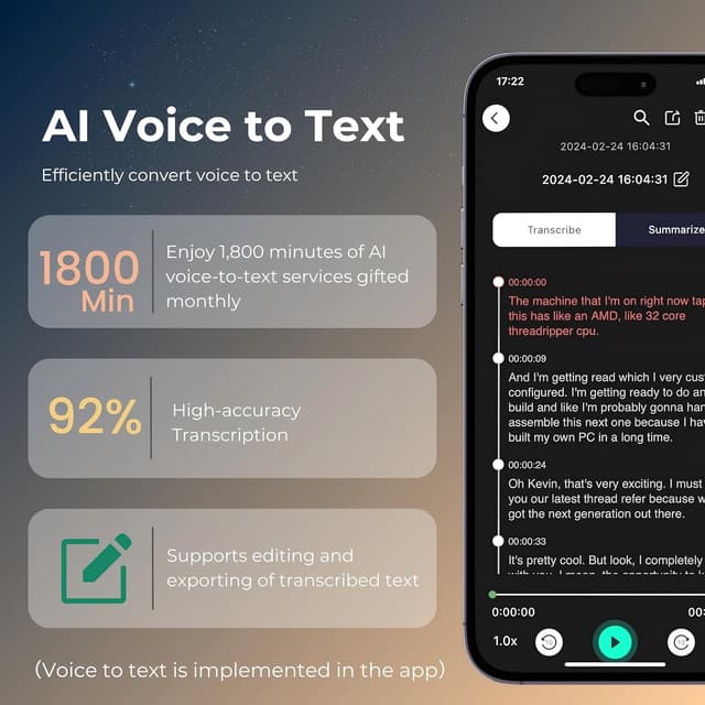 Thumbnail 4 de FoCase Note AI Voice Recorder 64GB