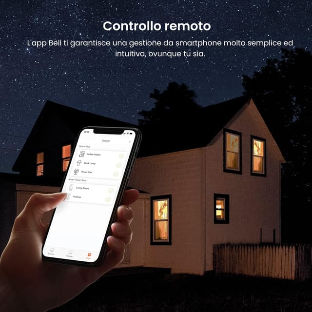 Detalle de Tenda Smart WiFi Beli SP9 (16A, 3.68KW) con monitoraggio energetico, controllo Alexa e Google Home