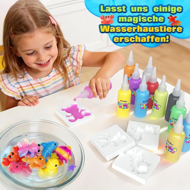 Detalle de Magic Water Elf Bastelset Kinder (ab 3 Jahren) – DIY Squishy Wasser-Gel Set mit Wasserperlen für Mädchen und Jungen