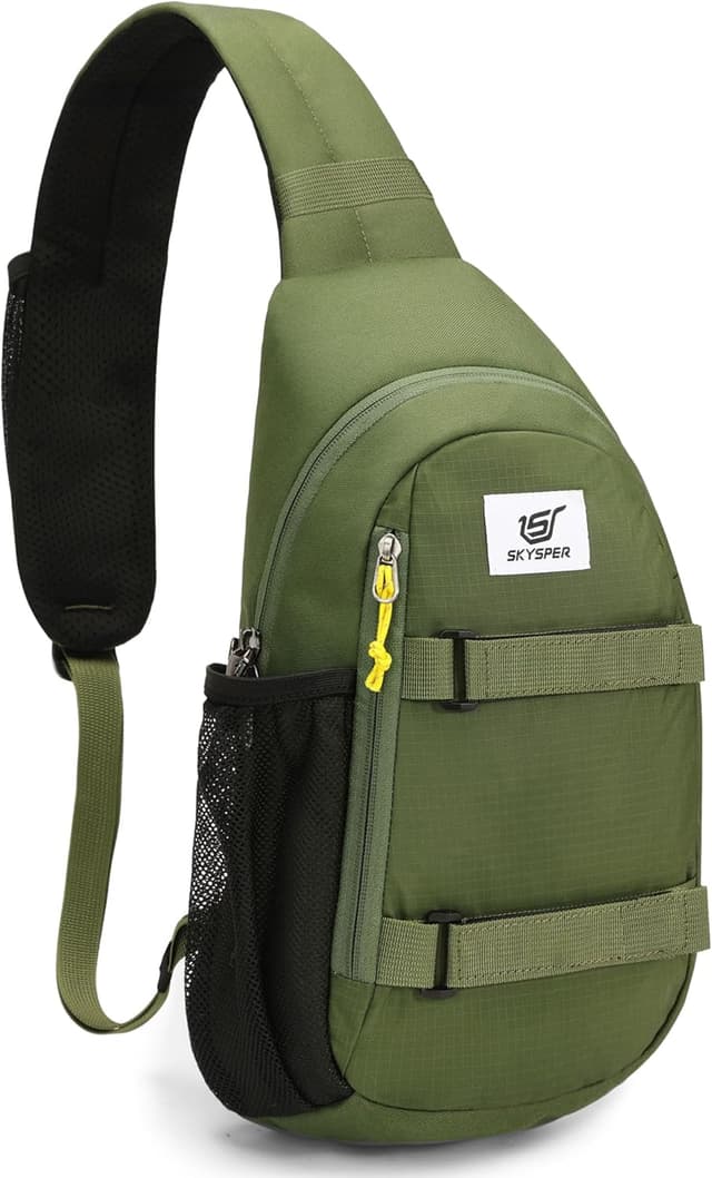 Detalle de SKYSPER anti-theft RFID sling bag for travel, hiking and daily carry