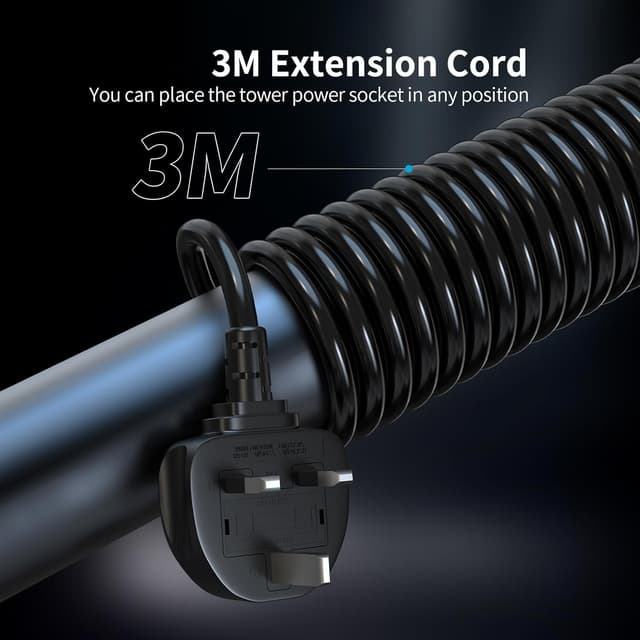 Detalle 2 de Tower Extension Lead 3M with USB 65W