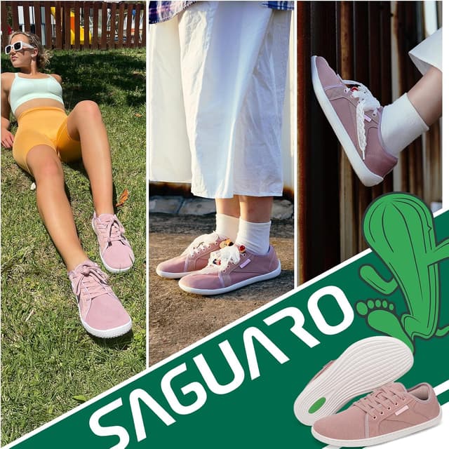 Detalle 2 de SAGUARO Luck Ⅰ Unisex Barfußschuhe aus Strick mit breiter Zehenbox, Zero-Drop Sohle (Gr. 36–48)