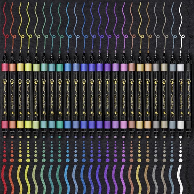 Imagen de Hmeuest metallic marker pens, dual tip 24 en OfertitasTOP